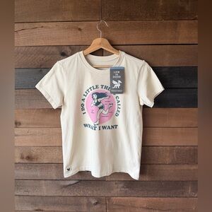 Life Is Good Roller Skate Graphic Tee I Do What I Want Pink Cotton